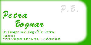 petra bognar business card